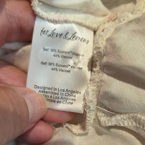 NWT FOR LOVE AND LEMONS PASTEL FIELDS PINK ROSE PRINT WHITE MIDI DRESS SIZE L - Picture 10 of 10